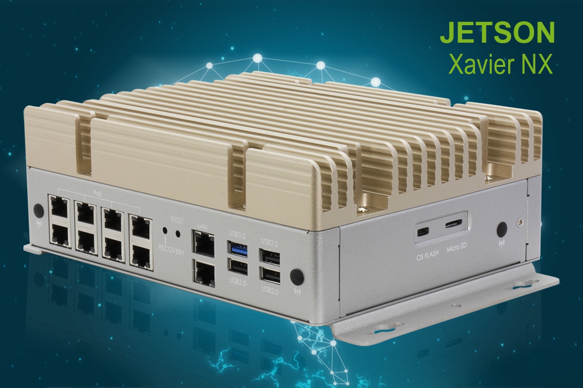 Edge AI Box PC | NVIDIA Jetson Xavier NX | 8-port GbE PoE/PSE |