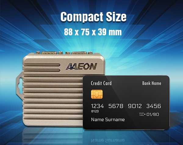 The compact size provides flexibility for the BOXER-8221AI to be