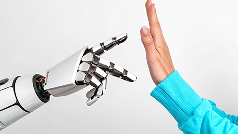 AI Robot Hand Plays Rock, Paper, Scissors